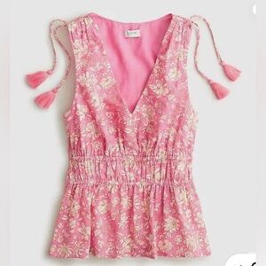 J Crew Pink Floral Sleeveless Top Size Medium